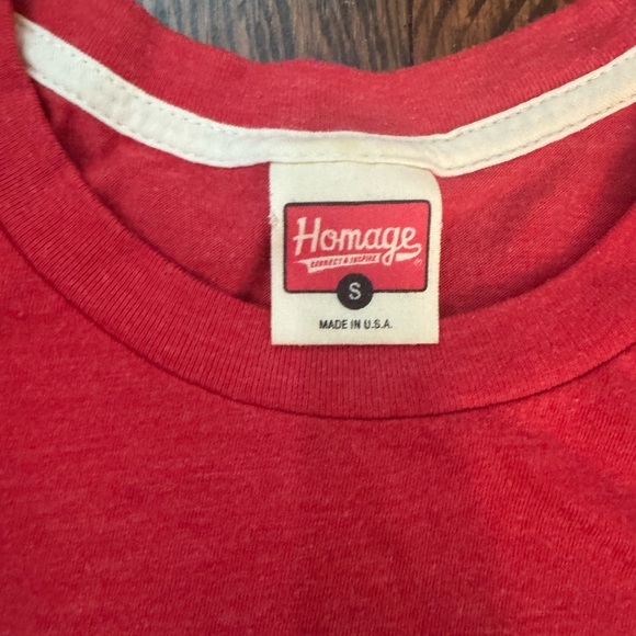 HOMAGE Vibrant Red Crewneck Tee - Picture 2 of 4